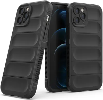 Produktbild von iPhone 12 Pro Hülle, Weich TPU Silikon Stossfest Anti-rutsch Schutzhülle für iPhone 12 Pro Schwarz
