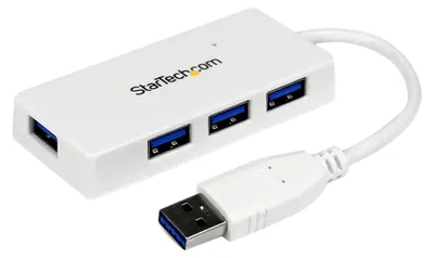 Produktbild von StarTech.com 4-Port USB 3.0 SuperSpeed Mini Hub ST4300MINU3W Weiß