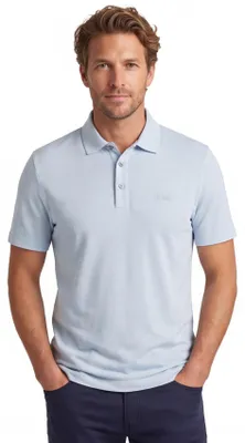 Produktbild von Boss Poloshirt hellblau einfarbig Baumwolle