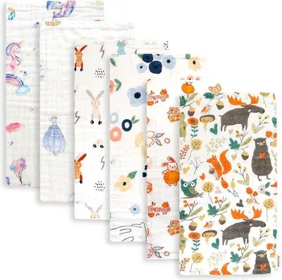 Produktbild von Famanu Baby-Spucktücher 6er Set - 100% Baumwolle, weich, atmungsaktiv, langlebig