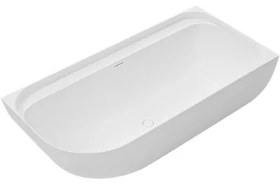 Immagine prodotto di CERANO - Vasca da bagno freestanding in marmo colato Valeria, destra - bianco opaco - 170x82 cm
