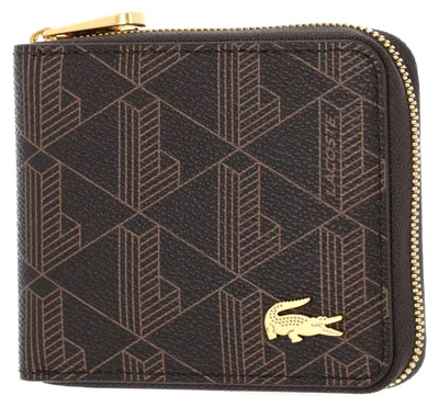 Immagine prodotto di LACOSTE portafoglio The Blend Compact Zip Wallet Mono Slate Black Shitake marrone scuro