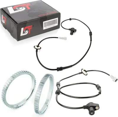 Produktbild von 2x ABS-Sensor und ABS-Ring Set Vorderachse 48 Zähne für PEUGEOT 406