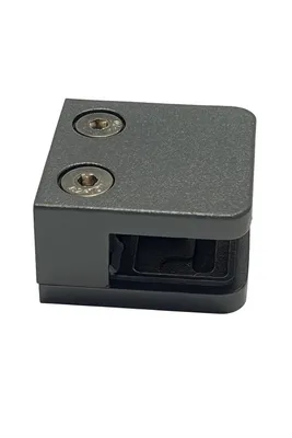 Produktbild von Sellon24® Glashalter Eckig Zamak Glasklemme Zink Halterung Anthrazit RAL Geländer 45x45 mm Grau Balkon Pfosten - für Glas 6,76 mm