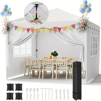 Produktbild von Pavillon, 3x3 Meter - Gartenpavillon - Partyzelt - Faltzelt - Sonnensegel - Weiß - UV-Schutz 50+