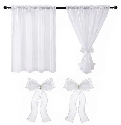 Kurzgardinen Set 2er-Pack B 66 x H 61 cm transparent