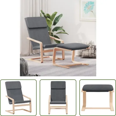 Obrázok produktu pre The Living Store Relax kreslo s podnožkou tmavosivá látka