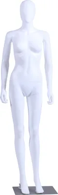 Produktbild von FC-7W ženská figurína FC-7White matná biela "bez tváre" ruky a hlava 360 stupňov otočná figurína ženská figurína egghead