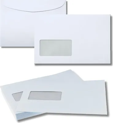Image de Enveloppe fenêtre gauche, collée, C5 162x229mm, blanche, 500 pièces.