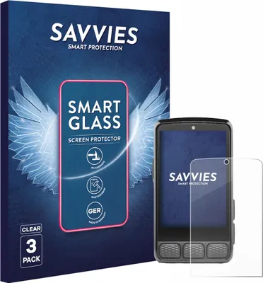 Produktbild von 3x Savvies Schutzglas Folie für Wahoo Elemnt Roam V3 9H Panzer Schutzfolie Glas Displayschutz klar transparent