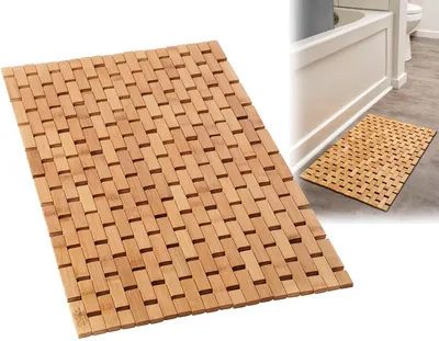 Produktbild von Bambus Badematte 40 x 61 cm, rutschfest, für Badezimmer