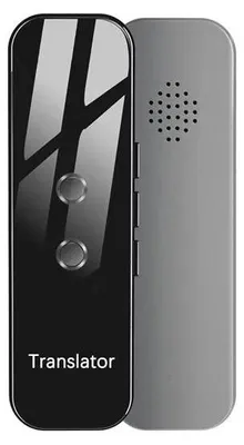 Obrázok produktu pre Bluetooth prekladač – prenosný prekladač – Bluetooth 4.2 – preklad v reálnom čase – 70 jazykov – ovládanie cez aplikáciu – sivá farba