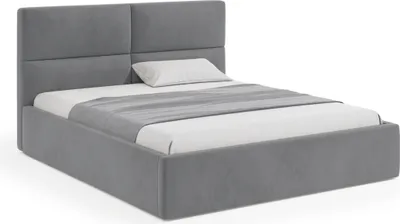 Produktbild von FEDVE Polsterbett Doppelbett Stove Bett Bettkasten Schlafzimmer 140x200 cm Hellgrau (Matt Velvet 85)