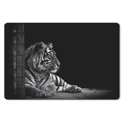 Produktbild von MuchoWow® Mauspad Mousepad Tiger - Tiere - Schwarz - Weiß 27x18 cm - Mousepads - Maus Mat - Pad - Mausunterlage - Büroartikel - Desk Matten