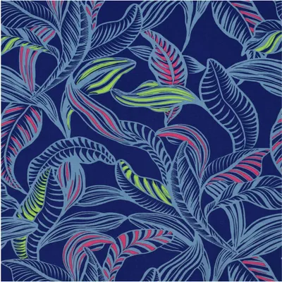Viskose-Stoff Leaves ab 1 m x 138 cm Popeline Oeko-Tex Bio Fahnentuch Sommerstoff Meterware blau