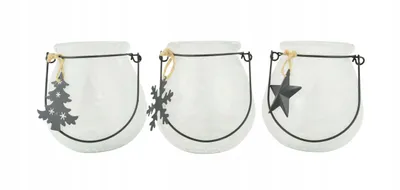 Imagen del producto de Soporte decorativo para velas navideñas con asa, 10 cm