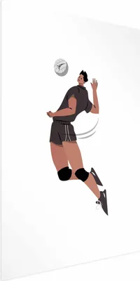 Produktbild von Posterpapier Poster - Volleyball Player on a Light Background - Illustration 60x90 cm Abstrakt i-B-10052-ao-a