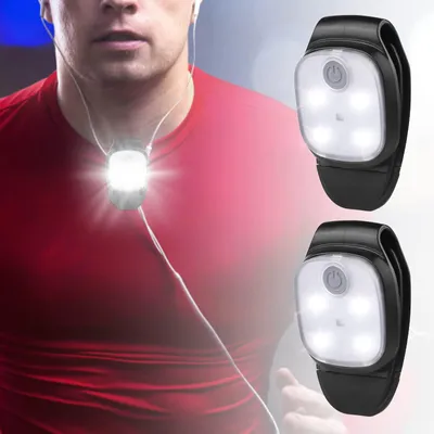 Image de Nizirioo : Lampe clip LED réfléchissante rechargeable par USB, idéale pour la course à pied. Lot de 2. Lampe clip pour coureurs, mini lampe frontale pour activités de plein air, course, jogging, promenade avec le chien, pêche, camping
