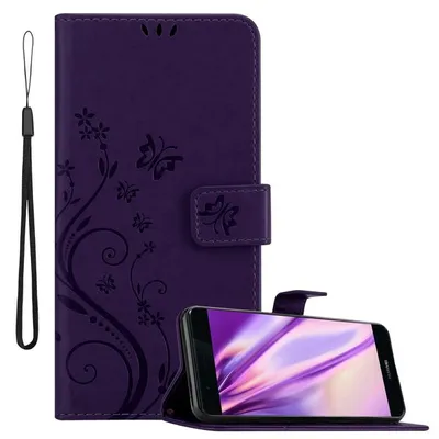 Immagine prodotto di Cadorabo cover per Huawei P9 PLUS cover protettiva in viola cover protettiva cover telefono cellulare cover fiori custodia fiore