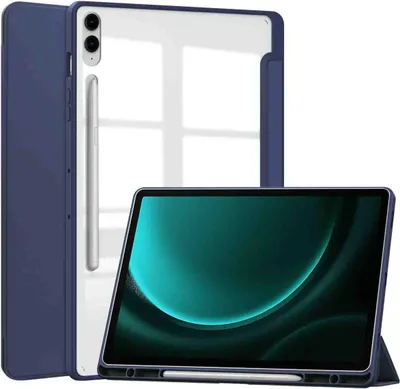Immagine prodotto di Custodia rigida pieghevole imoshion Trifold per Samsung Tab S10 Plus / Tab S9 FE Plus / Tab S9 Plus 12,4 pollici - Blu scuro