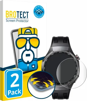 Produktbild von 2x BROTECT Fullscreen Schutzfolie für Huawei Watch GT 6 / 6 Pro (46 mm) Displayschutz Folie Fullcover Klar Transparent