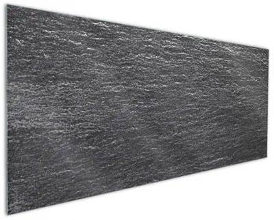 Produktbild von Wallario Küchenrückwand aus Glas, Größe: 125 x 50 cm, Motiv: Muster schwarz-weiße Steintafel Optik | Spritzschutz | abwischbar | pflegeleicht | in