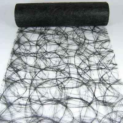 Produktbild von 25m Sizoweb® 30cm/300mm Tischband Tischläufer Tischdeko Dekoration Faserseide, Farbe:schwarz