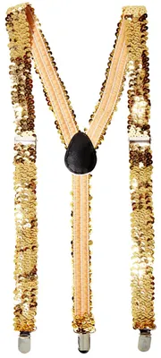 Produktbild von Goldene Paillettenhosenträger – Verstellbares Kostümaccessoire
