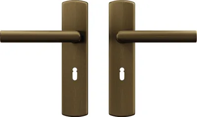 Produktbild von AXA Türbeschlagset Innentür - Curve Click Milan - Türgriff Bronze - mit Schlüsselloch SL55 - Türgriff mit Schutzschild