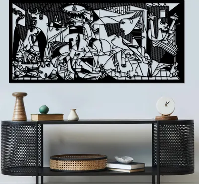 Immagine prodotto di Wallity, Pýcassso, scultura da parete, nero, 100 % METALLO, 85 x 40 cm