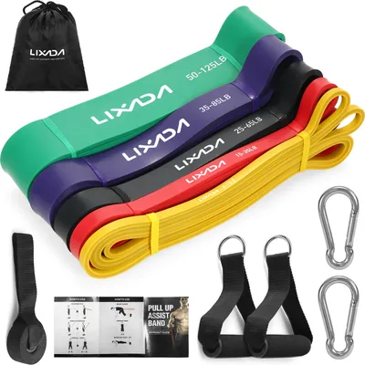 Produktbild von LIXADA 5 balení Pull Up Assist Door Anchor Set Odolnosť slučky dverí kotvy Powerlifting Strečové pásy s kotvami a rukoväťami dverí
