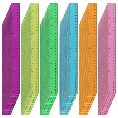 Obrázek produktu pro Elzusha - Sada 60 barevných plastových lineálek, délka 30 cm