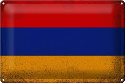 Produktbild von Blechschild Flagge Armenien 30x20cm Flag Armenia Vintage