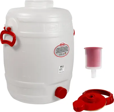 Produktbild von Graf Getränkefass Kunststofffass Rund 30 Liter mit Gärspund