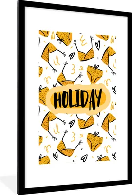 Produktbild von MuchoWow® Gerahmtes Poster Sommer - Schwarz - Bikini 60x90 cm - Poster mit Schwarzem Bilderrahmen Wandposter Rahmen Foto Bilder - Dekoration - Wandposter Wohnzimmer - Hochwertig