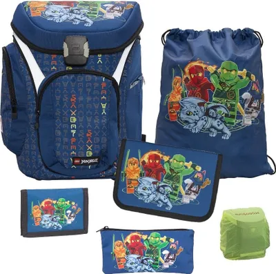 Produktbild von Lego Ninjago Schulranzen 1.Klasse für Jungen und Mädchen 6-teilig mit Federmappe