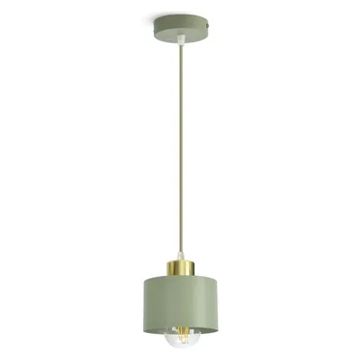 Produktbild von LUXOLAR Pendelleuchte Salbeigrün Ø12 cm – Minimalistische LED Hängelampe E27, moderne Deckenleuchte für Flur, Diele, Küche & über kleine Arbe