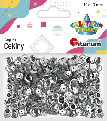 Immagine prodotto di Cekiny okrągłe 7mm x 14g metaliczne srebrne Titanum