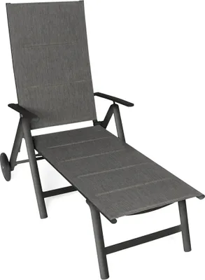 Obrázok produktu pre Záhradné lehátko VG-6927, 7 nastaviteľných úrovní, sivé, 71 x 135 x 120 cm