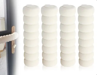 Produktbild von 4-teiliges Set Türgriffschoner, Türgriffstopper aus Schaumstoff, Türgriffabdeckungen zum Schutz von Innentüren, Wänden und Möbeln (weiß)