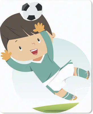 Produktbild von MuchoWow® Mauspad Mousepad Illustration eines Fußball spielenden Kindes - Kinder - Baby - Jungen - Mädchen 19x23 cm - Mousepads - Maus Mat - Pad - Mausunterlage - Mauspads - Spielen