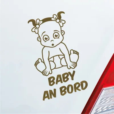 Produktbild von Auto Aufkleber Baby an Bord on Tour Süß 17x28 cm Gold Sticker Heckscheibenaufkleber