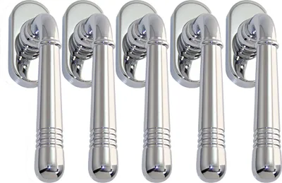 Produktbild von Massiv Messing Fenstergriff Set 5 x FG Helena Prime 0320 Chrom Fensterbeschlag