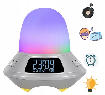 Produktbild von Nachtlicht mit Bluetooth-Lautsprecher, RGB, Uhr