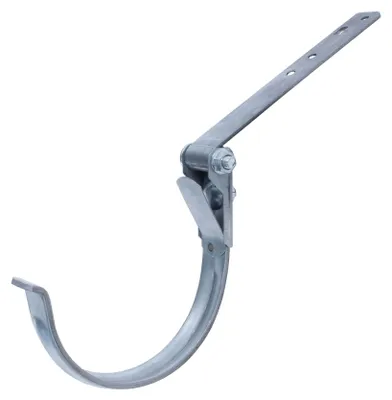 Produktbild von DAPRONA Rinneneisen verstellbar, Rinnenhalter Silber RG 280 für Dachrinne Halbrund, Verstellbar in Höhe und Neigung, hoher Korrosionsschutz