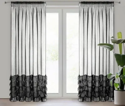 Produktbild von Gardine DANI 1 schwarz 140x270 cm  Kräuselband