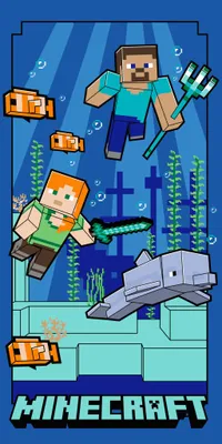 Obrázek produktu pro Ručník do vody s motivem Minecraft, plážový ručník 70x140 cm (rychleschnoucí)