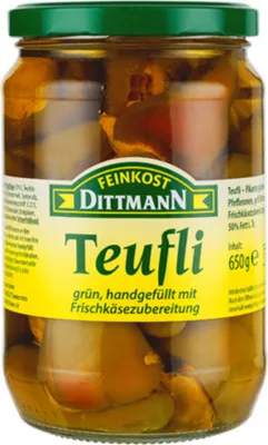 Obrázok produktu pre Dittmann Teufli zelená paprika so smotanovým syrom 650g