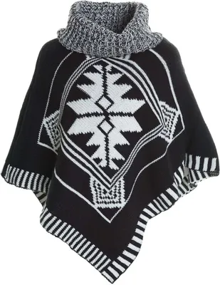 Produktbild von BEZLIT Mädchen Strick Poncho Mädchen Schalkragen Rollkragen Kinder Winter 20256 Schwarz 116