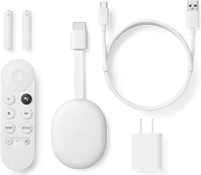 Image de Google Chromecast, HD, Android, 1920 x 1080 pixels, 2160p, 60 images par seconde, High Dynamic Range 10 (HDR10), High Dynamic Range 10+ (HDR10 Plus), Hybrid Log-Gamma (HLG)